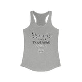 'Stronger Than Your Man' Frilly Style Racerback Tank