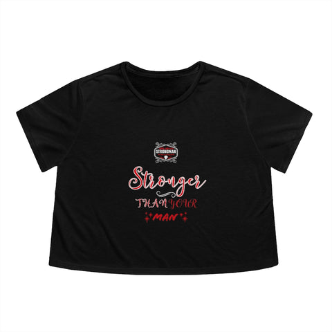 'Stronger Than Your Man' Frilly Style Cropped T-Shirt